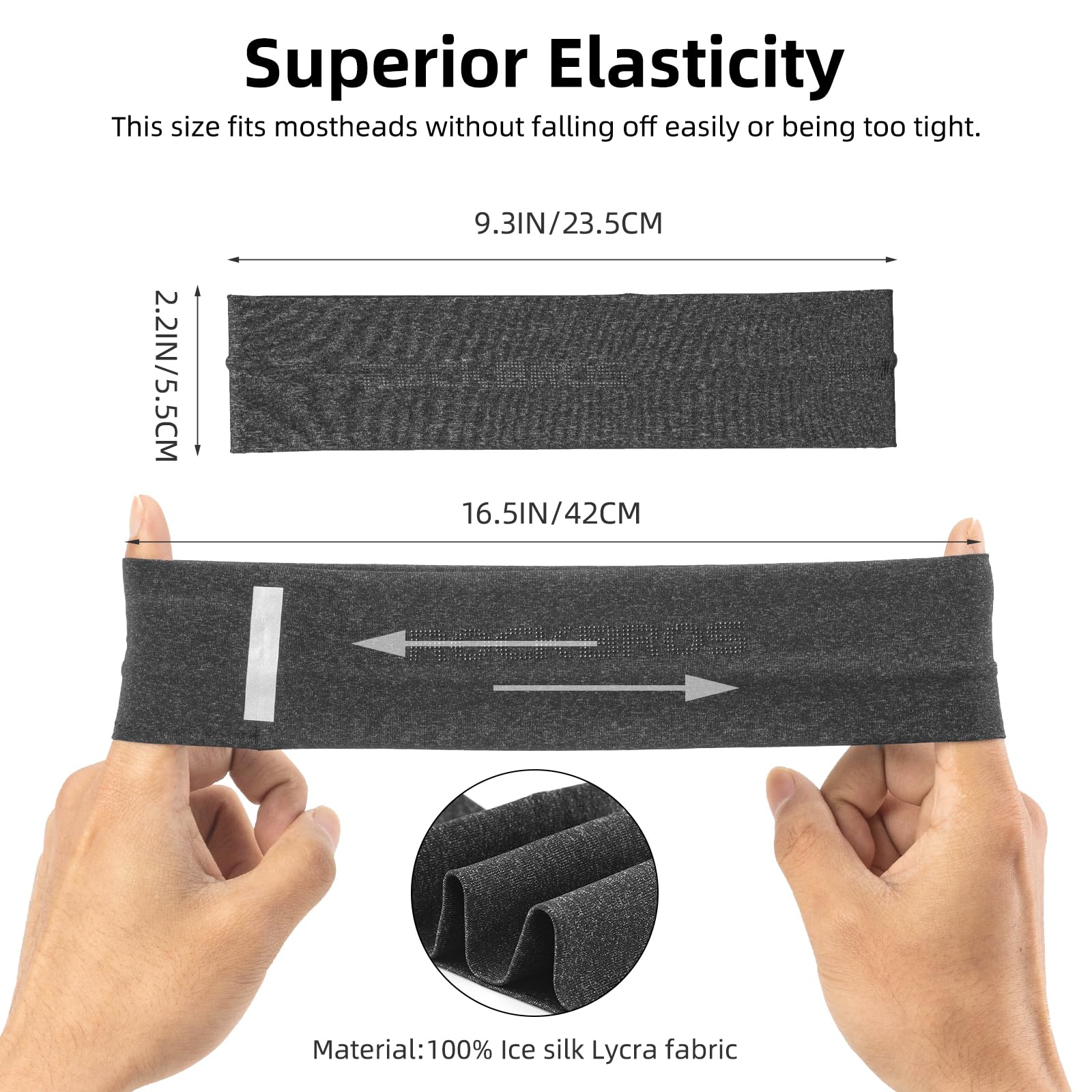 ROCKBROS Elastic Non-Slip Headband for Men Women Soft Sweatband for Running, Yoga Workouts - Image 19