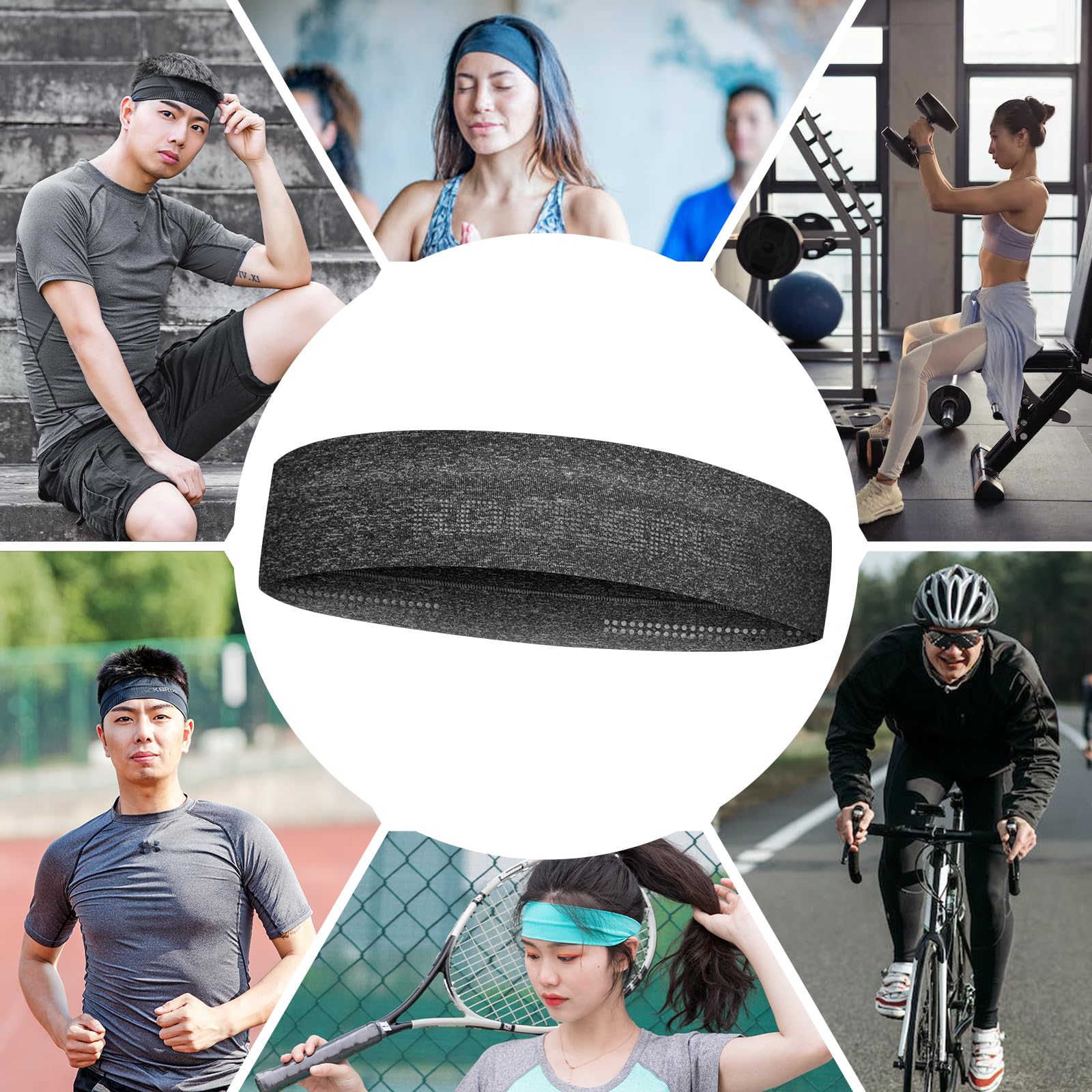 ROCKBROS Elastic Non-Slip Headband for Men Women Soft Sweatband for Running, Yoga Workouts - Image 21