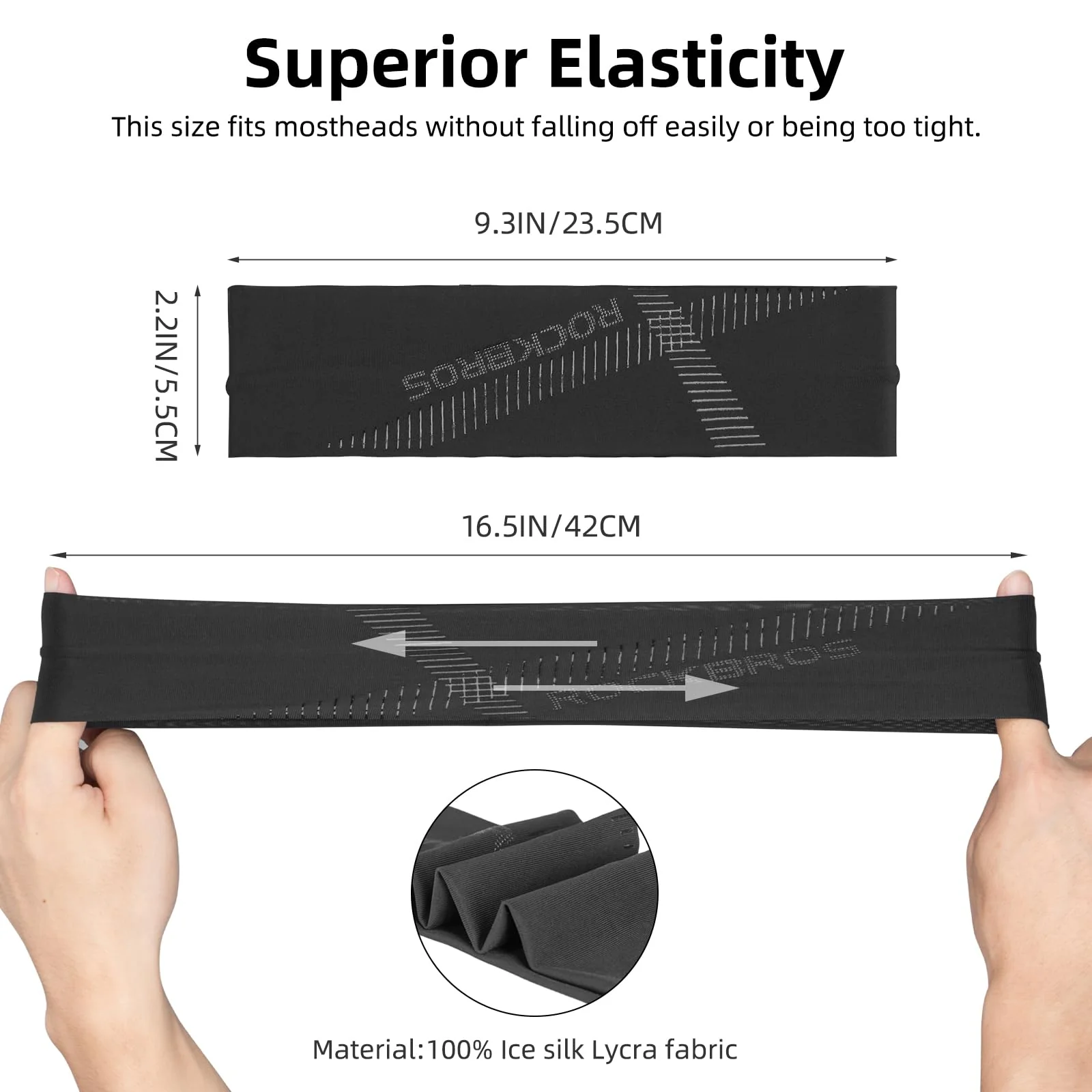 ROCKBROS Elastic Non-Slip Headband for Men Women Soft Sweatband for Running, Yoga Workouts - Image 5