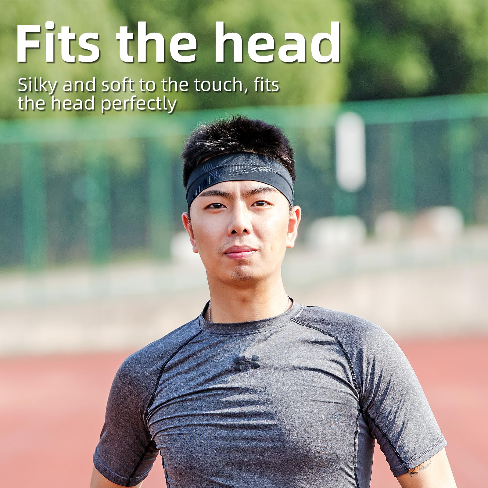ROCKBROS Elastic Non-Slip Headband for Men Women Soft Sweatband for Running, Yoga Workouts - Image 6