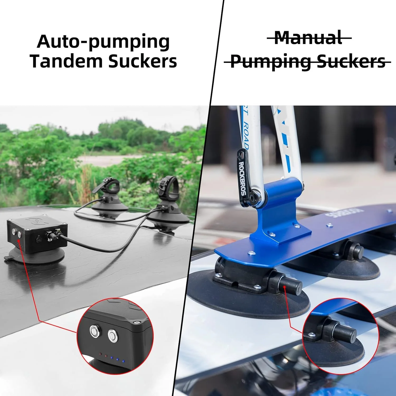 ROCKBROS Electric Suction Cup Bike Rack for Car Roof No Hitch No Paint Damage - Image 6