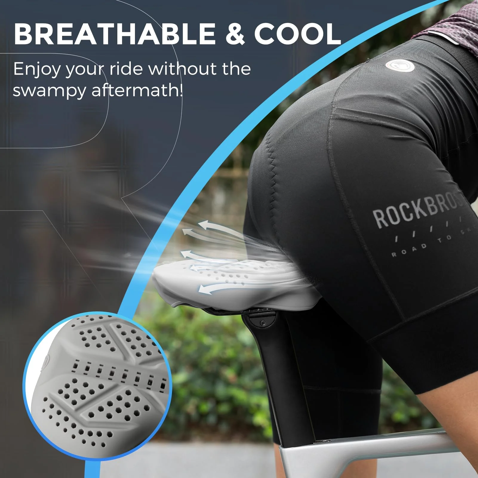 ROCKBROS Extra Soft Silicone Bike Seat Cushion – Anti-Slip, Breathable Cover - Image 10