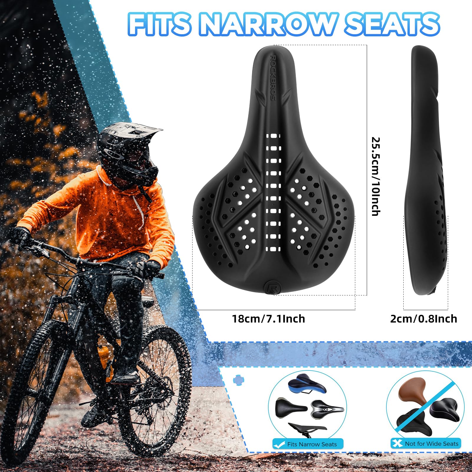 ROCKBROS Extra Soft Silicone Bike Seat Cushion – Anti-Slip, Breathable Cover - Image 5
