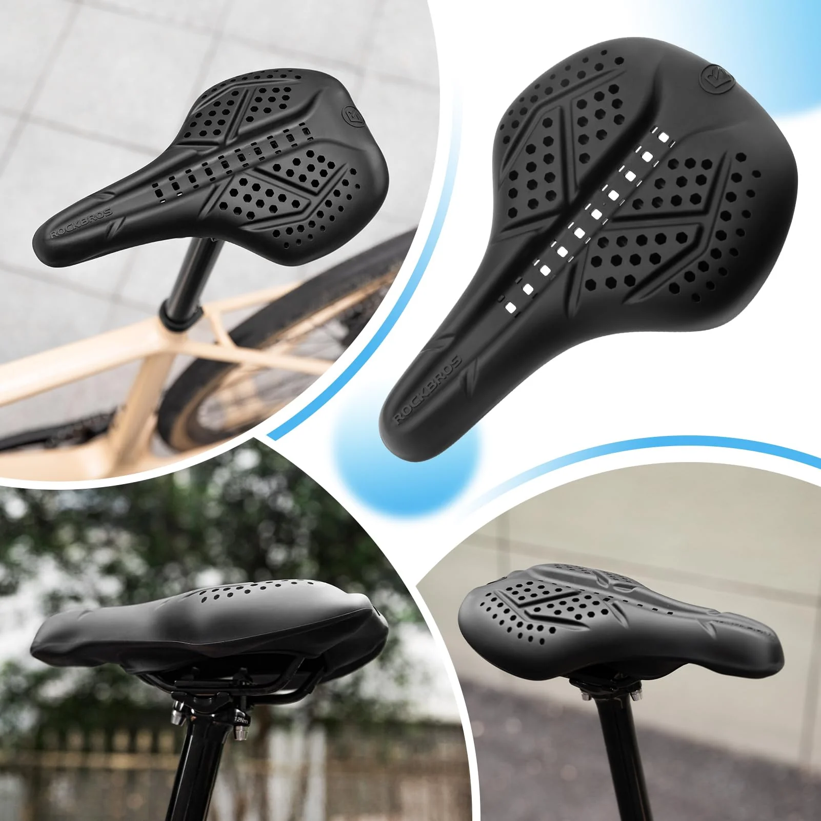 ROCKBROS Extra Soft Silicone Bike Seat Cushion – Anti-Slip, Breathable Cover - Image 7