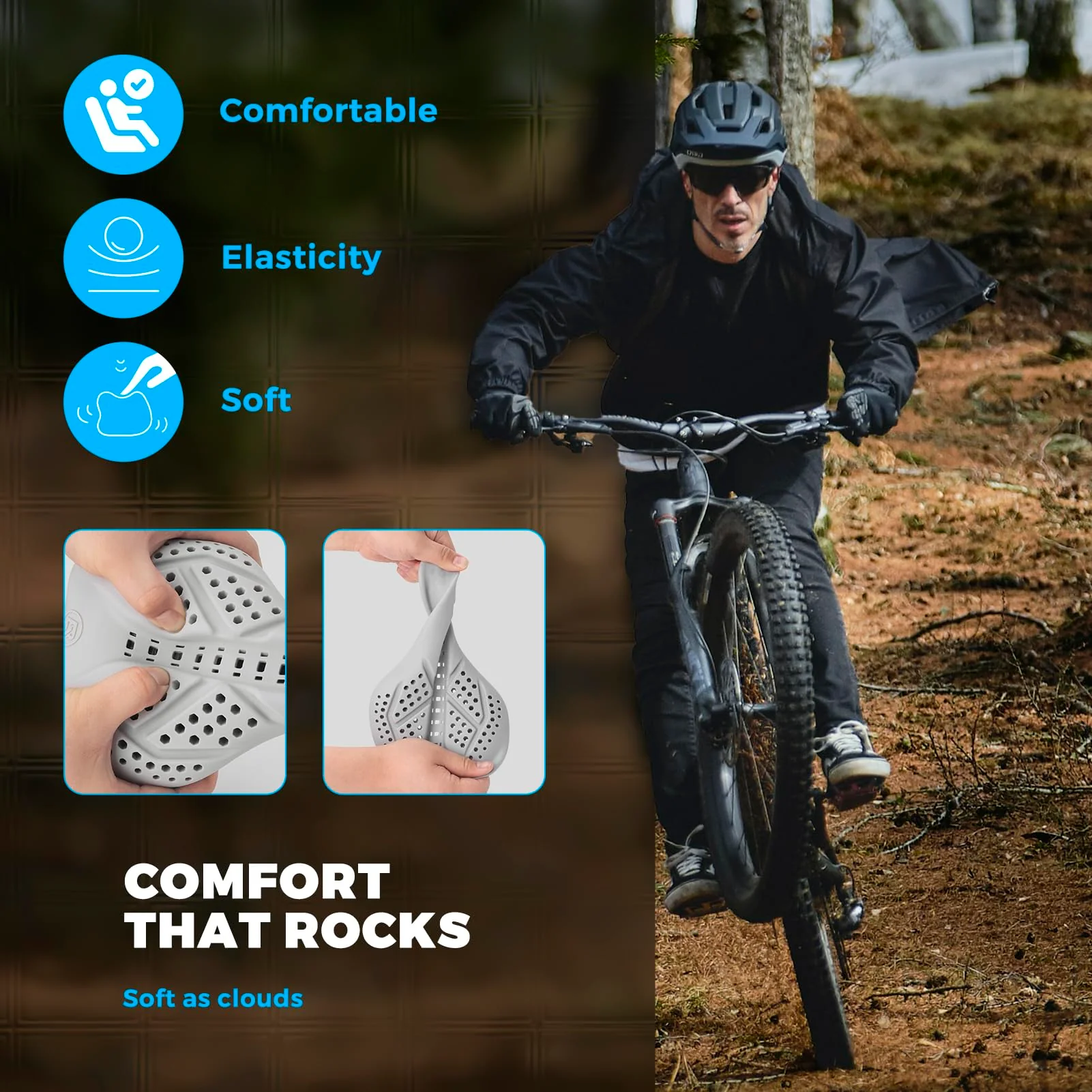 ROCKBROS Extra Soft Silicone Bike Seat Cushion – Anti-Slip, Breathable Cover - Image 9