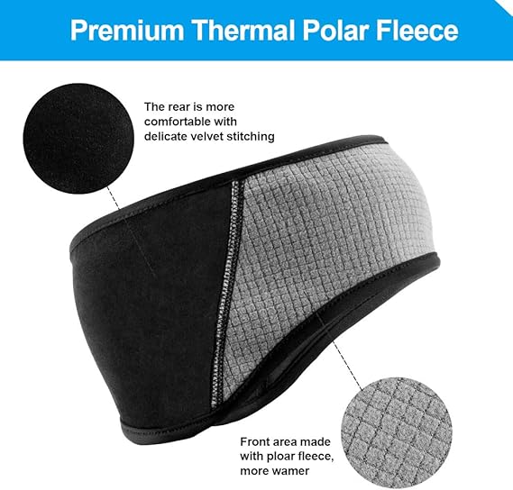 ROCKBROS Fleece Ear Warmers Headband for Running Cycling Skiing Winter Warmth - Image 3