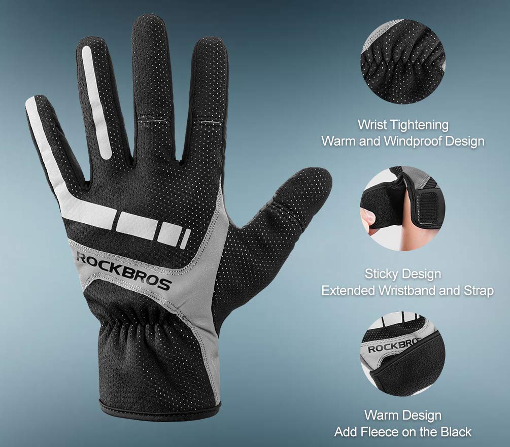 ROCKBROS Full Finger Cycling Gloves for Men, Motorcycle and Mountain Bike Gloves - Image 3