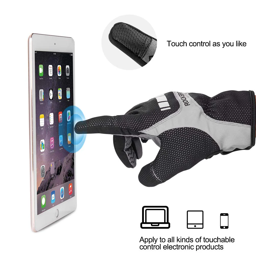 ROCKBROS Full Finger Cycling Gloves for Men, Motorcycle and Mountain Bike Gloves - Image 4