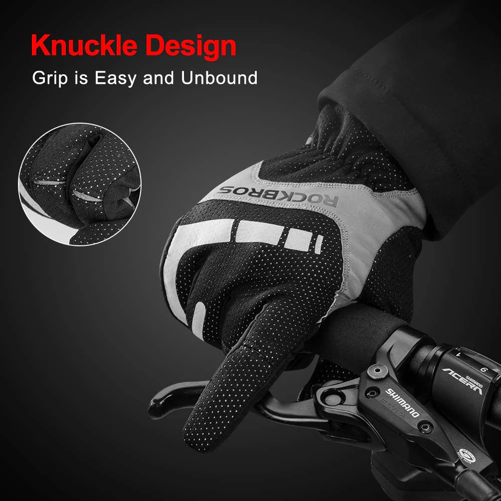 ROCKBROS Full Finger Cycling Gloves for Men, Motorcycle and Mountain Bike Gloves - Image 5