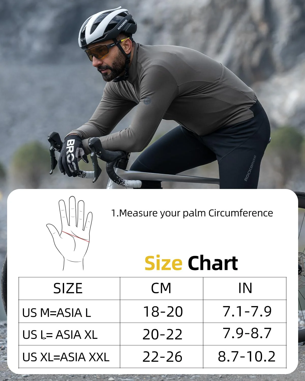 ROCKBROS Full Finger Cycling Gloves, Motorcycle Mountain Bike Gloves for Men - Image 5