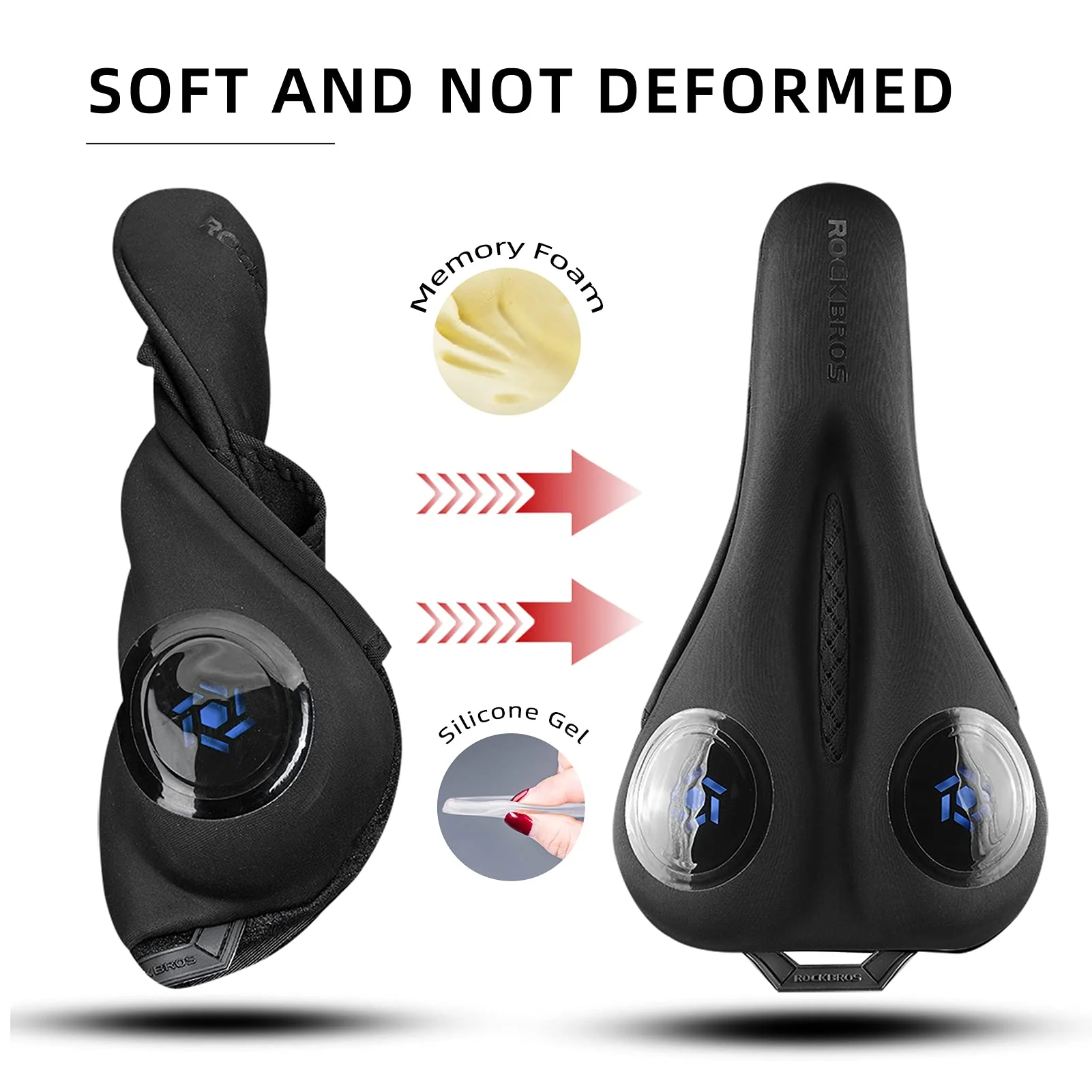 ROCKBROS Gel Bike Seat Cushion Padded Narrow Cover for Peloton Spin Bikes - Image 5