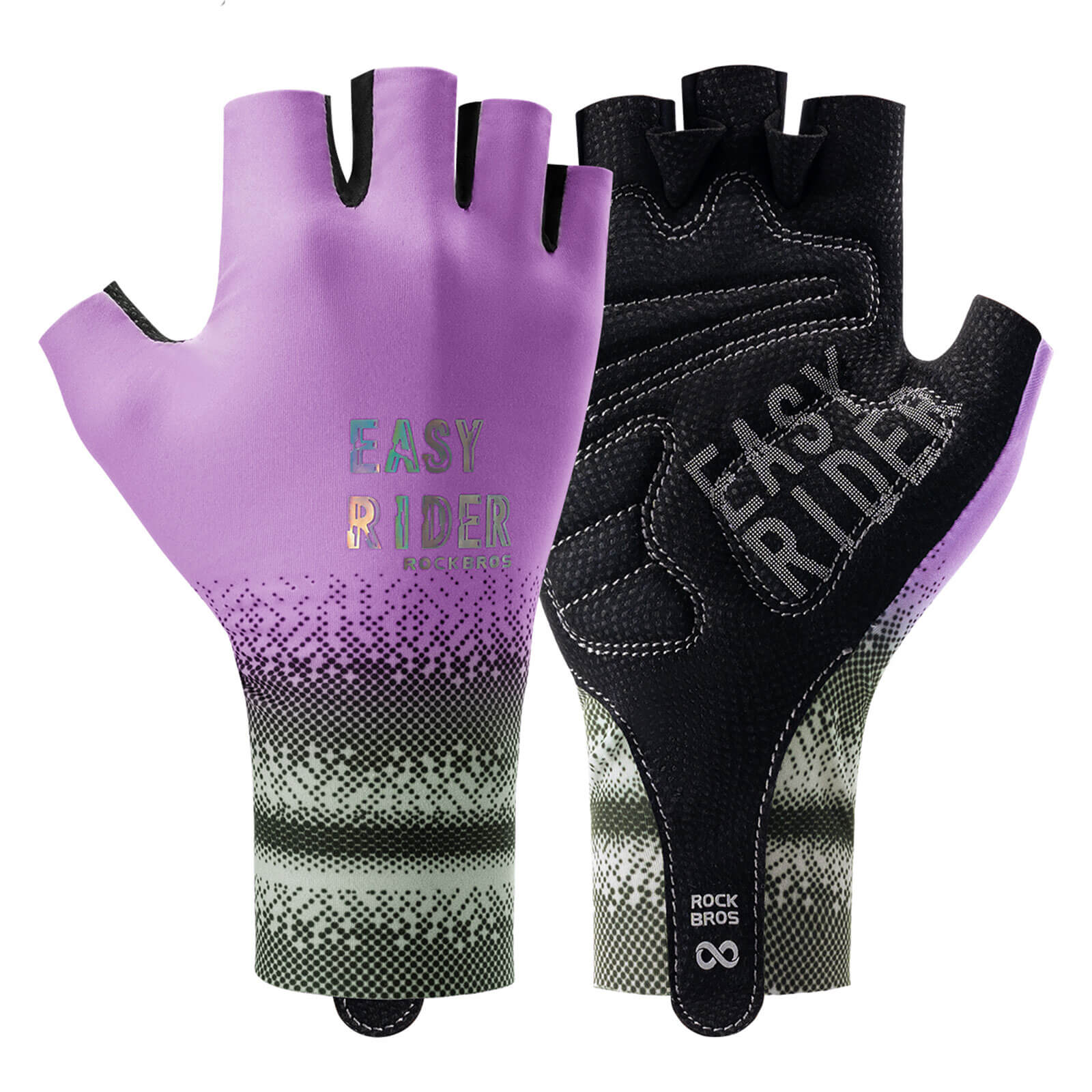 ROCKBROS Half-Finger Women Cycling Gloves Summer Gradient - Image 2