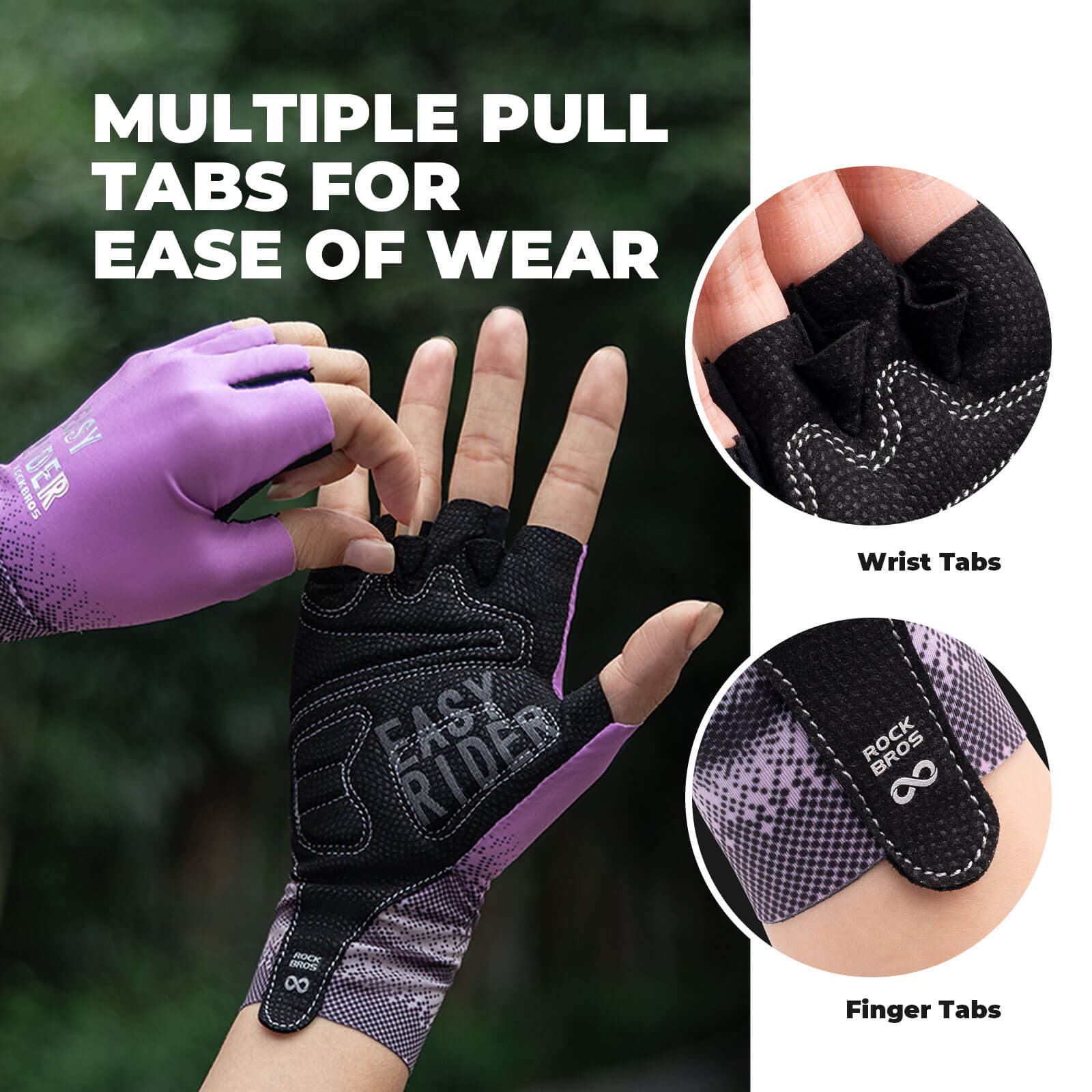 ROCKBROS Half-Finger Women Cycling Gloves Summer Gradient - Image 3