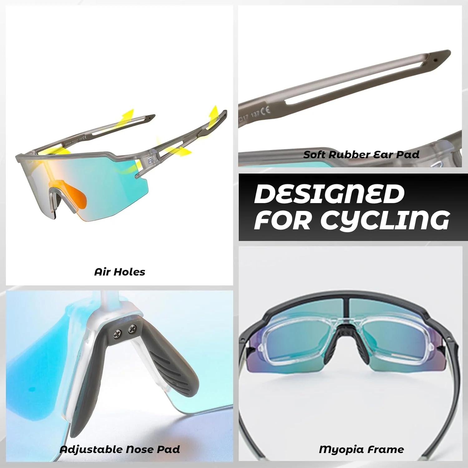 ROCKBROS Photochromic Sport Cycling Sunglasses for Men Women Lightweight UV Protection - Image 15
