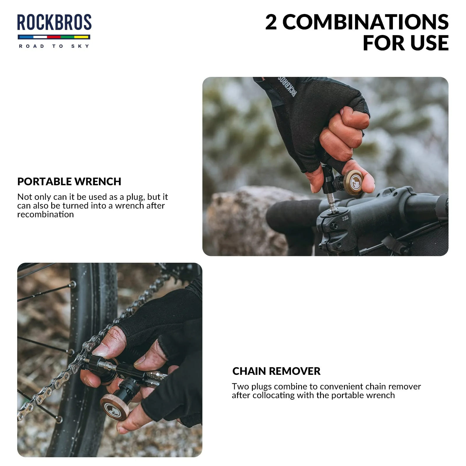 ROCKBROS Handlebar Tool Kit -Road to Sky VIAK Co-Branded Bar End - Image 14