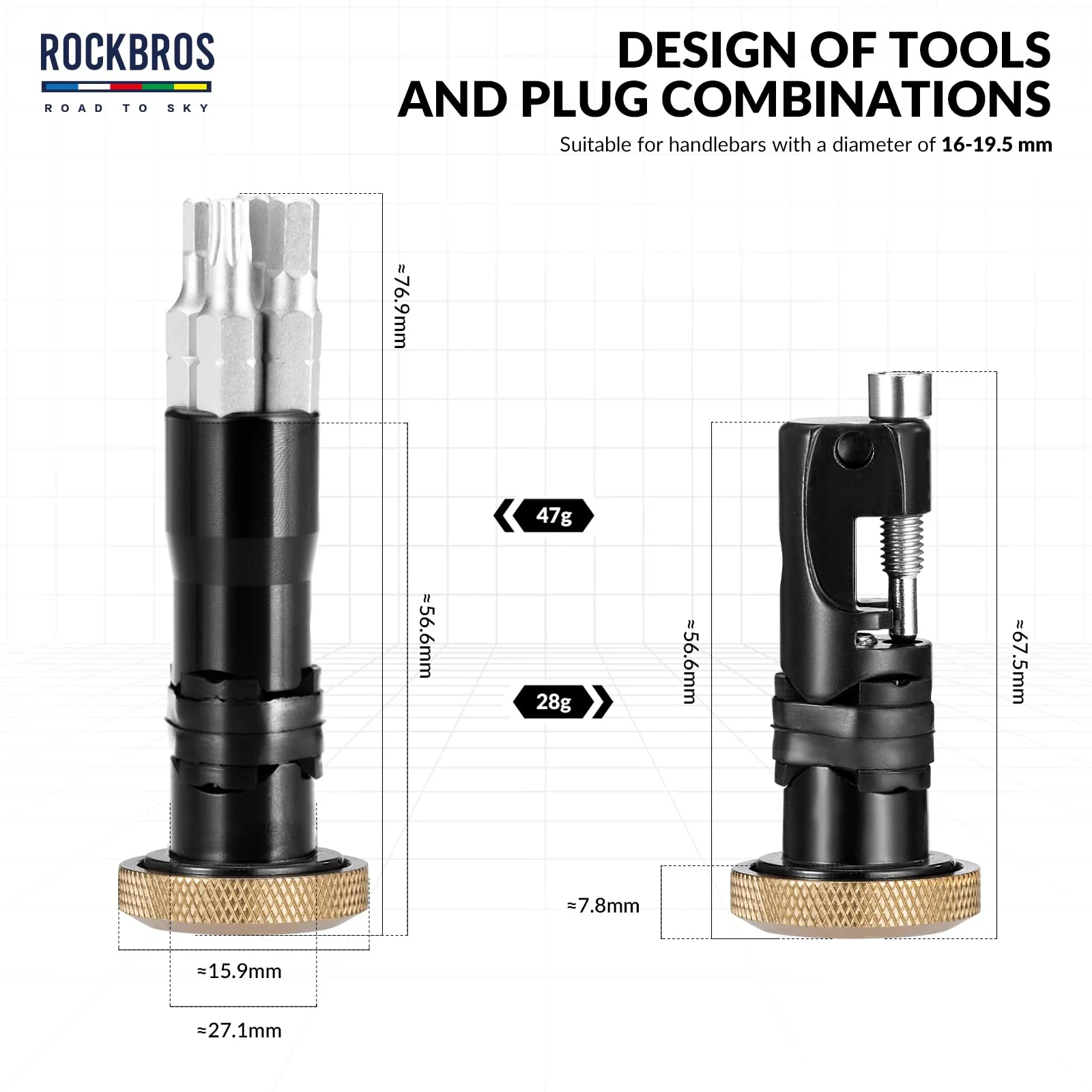 ROCKBROS Handlebar Tool Kit -Road to Sky VIAK Co-Branded Bar End - Image 3