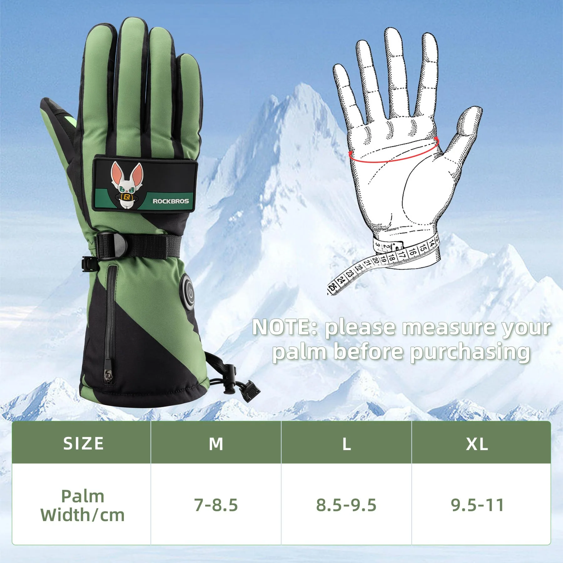 ROCKBROS Heated Gloves, Rechargeable Winter Touchscreen Hand Warmers for Men Women - Image 5