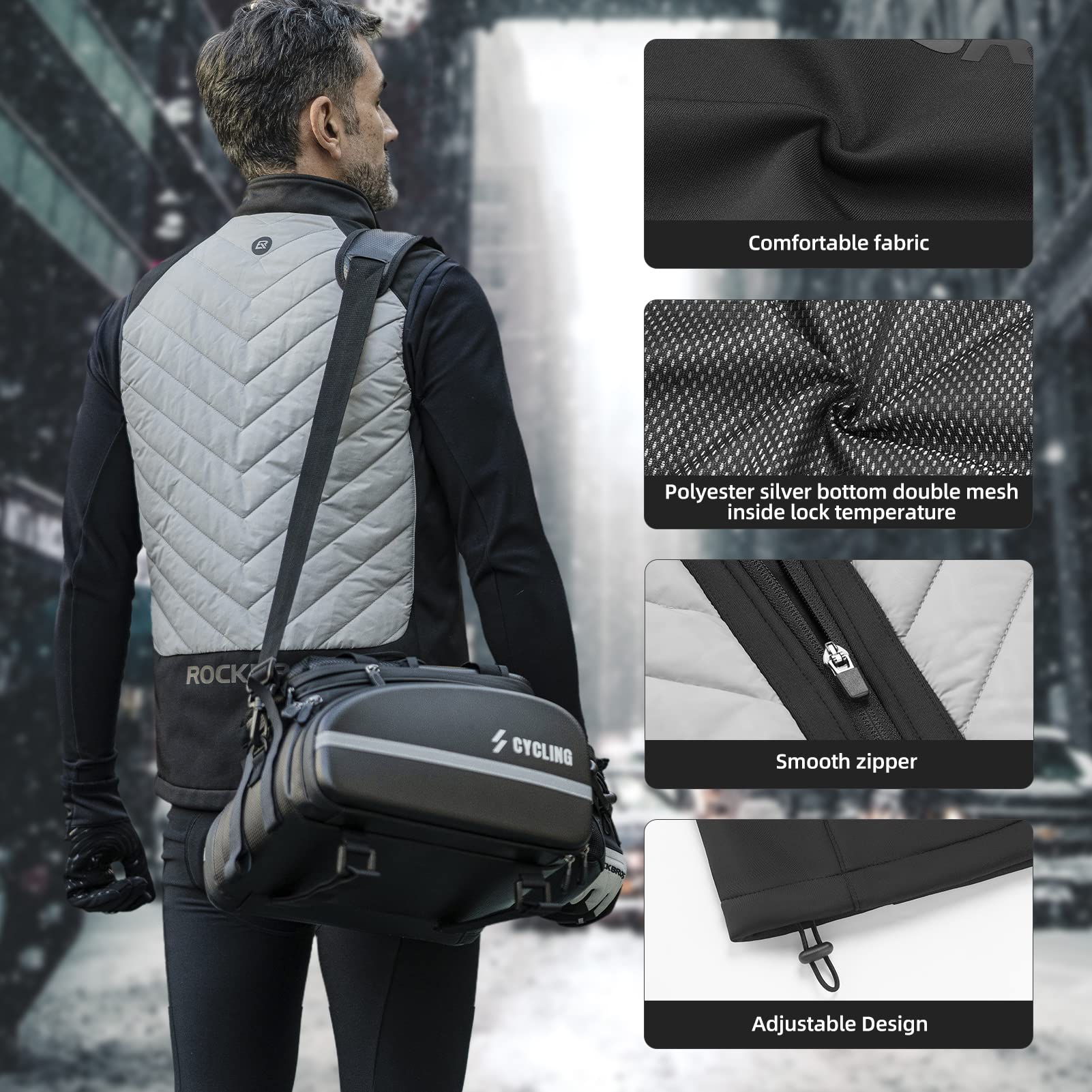 ROCKBROS Heated Vest – Fast Heating, 5 Zones, Unisex, Washable - Image 3