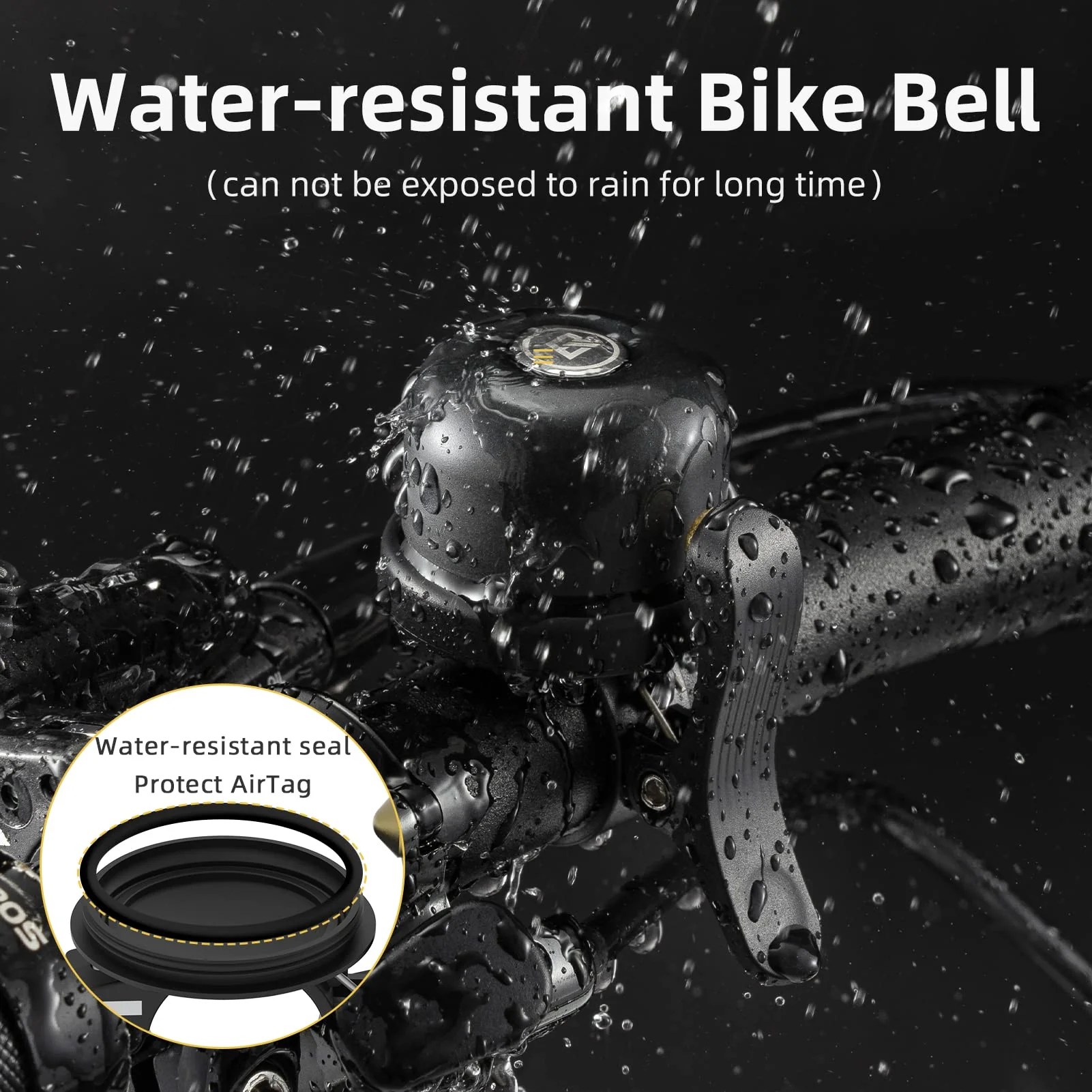 ROCKBROS Hidden AirTag Bike Bell, Anti-Theft GPS Tracker for 0.87"/22.2mm, 1"/25.4mm, 1.25"/31.8mm Handlebars - Image 15