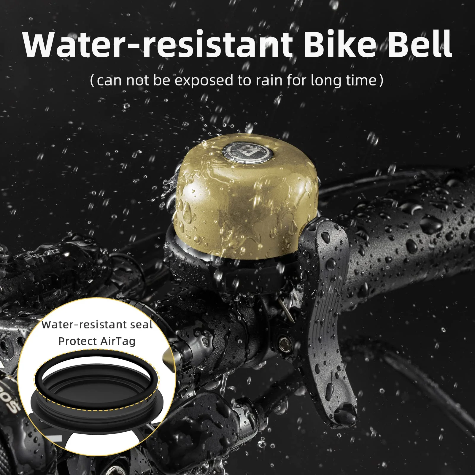 ROCKBROS Hidden AirTag Bike Bell, Anti-Theft GPS Tracker for 0.87"/22.2mm, 1"/25.4mm, 1.25"/31.8mm Handlebars - Image 8