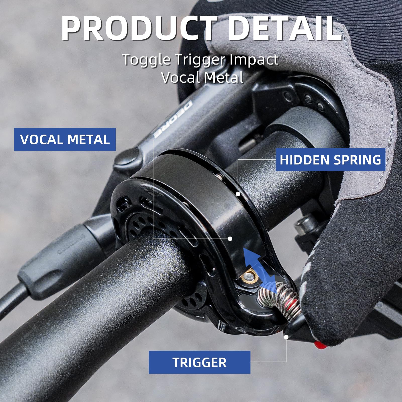 ROCKBROS Hidden Bike Bell Clear Loud Sound 22.2/25.4/31.8mm Bars 100DB Bike Horn - Image 9