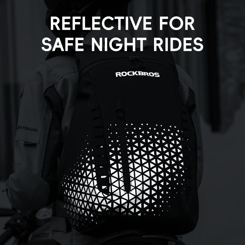 ROCKBROS High-Capacity 14.5L Helmet Backpack with Reflective Safety Design - Image 5