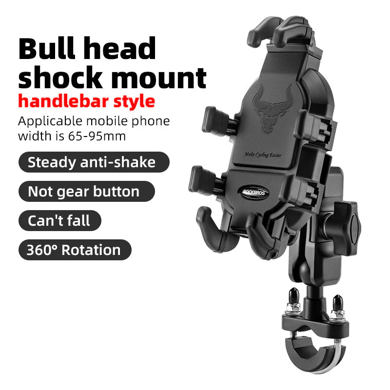 ROCKBROS Metal Bicycle Phone Holder - Universal Shockproof Mount - Image 4