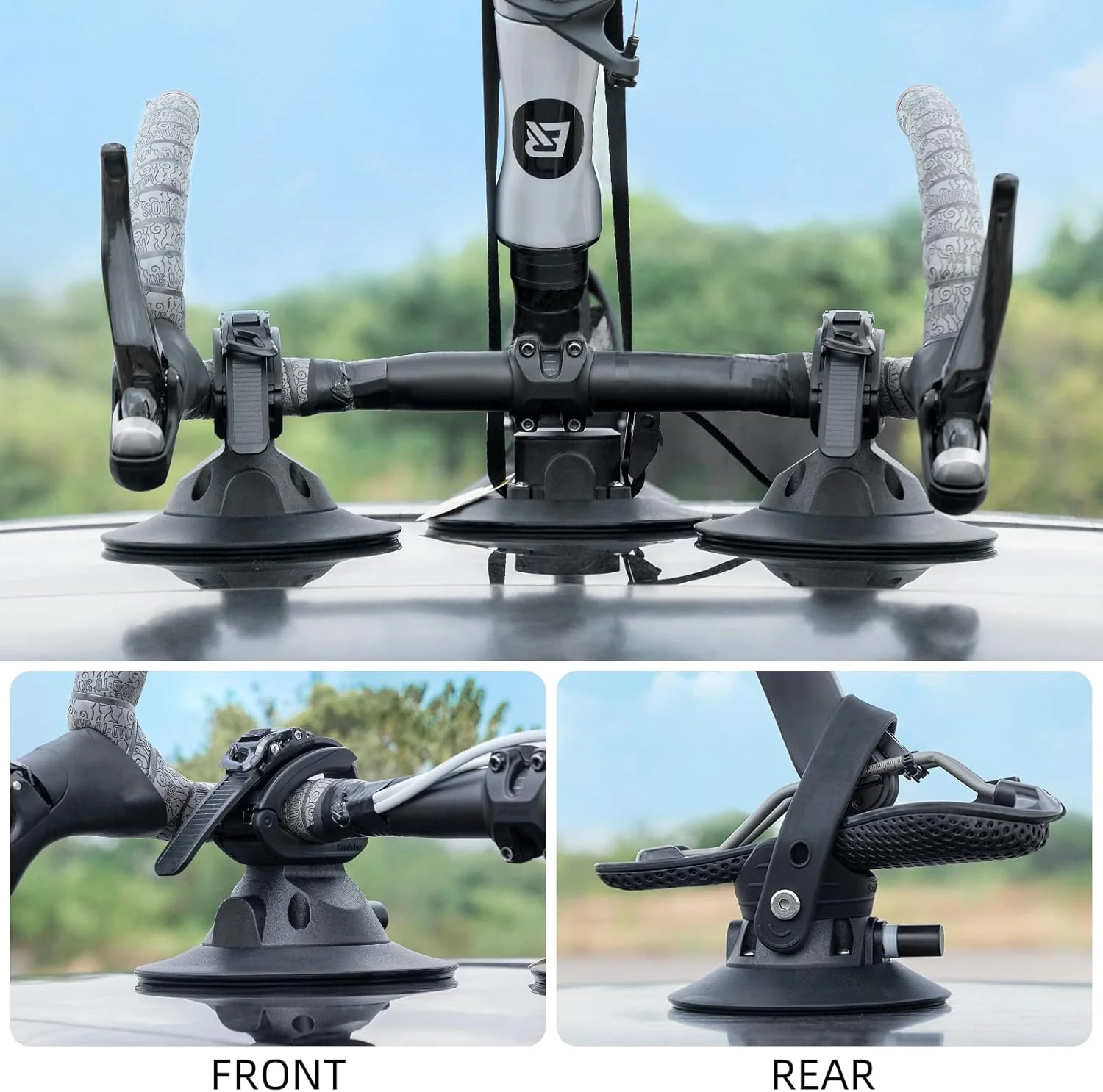 ROCKBROS Inverted Suction Cup Bike Rack Secure Mount for 1 Bike No Removal Needed - Image 5