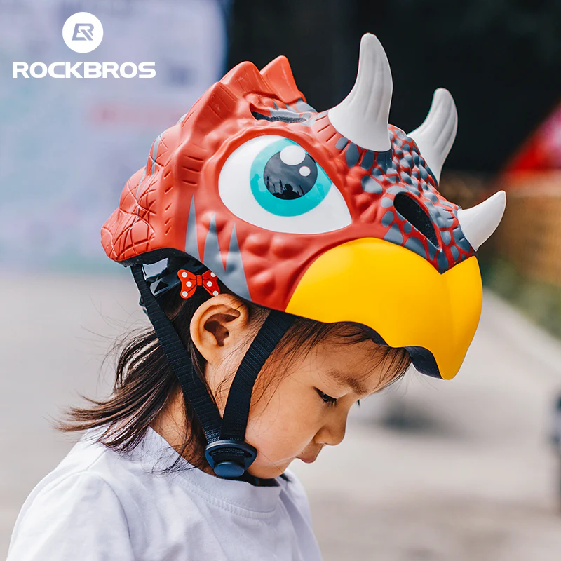 ROCKBROS Kids Cartoon Dinosaur Helmet Adjustable Lightweight - Image 6