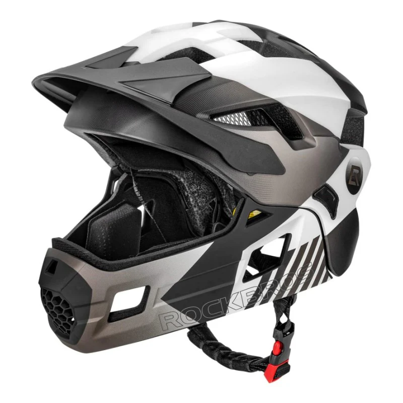 ROCKBROS Kids Full Face Bike Helmet Ages 5-14 Anti-Collision Detachable Chin - Image 2