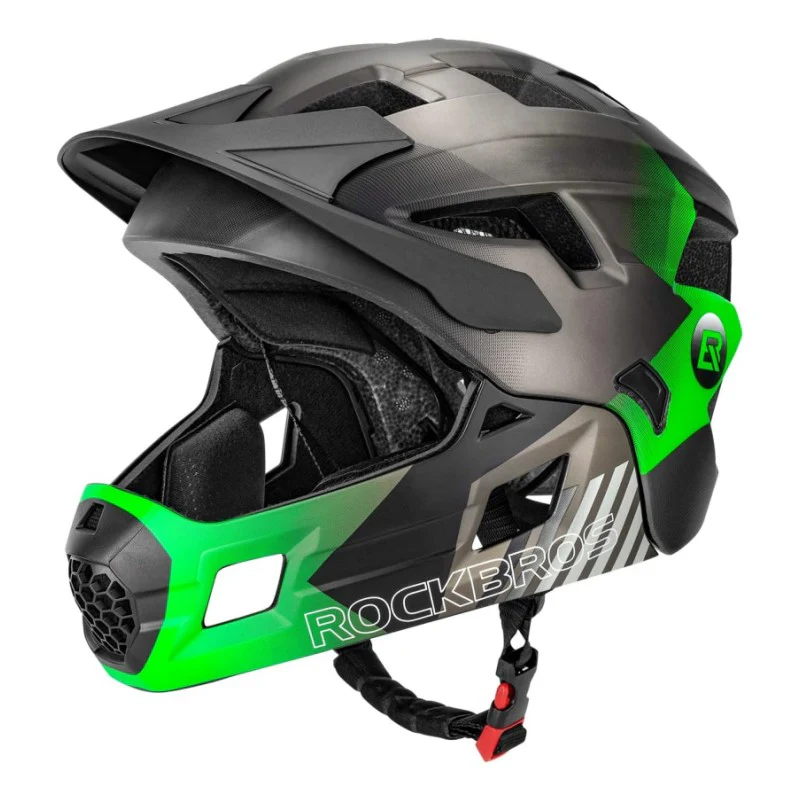 ROCKBROS Kids Full Face Bike Helmet Ages 5-14 Anti-Collision Detachable Chin - Image 3