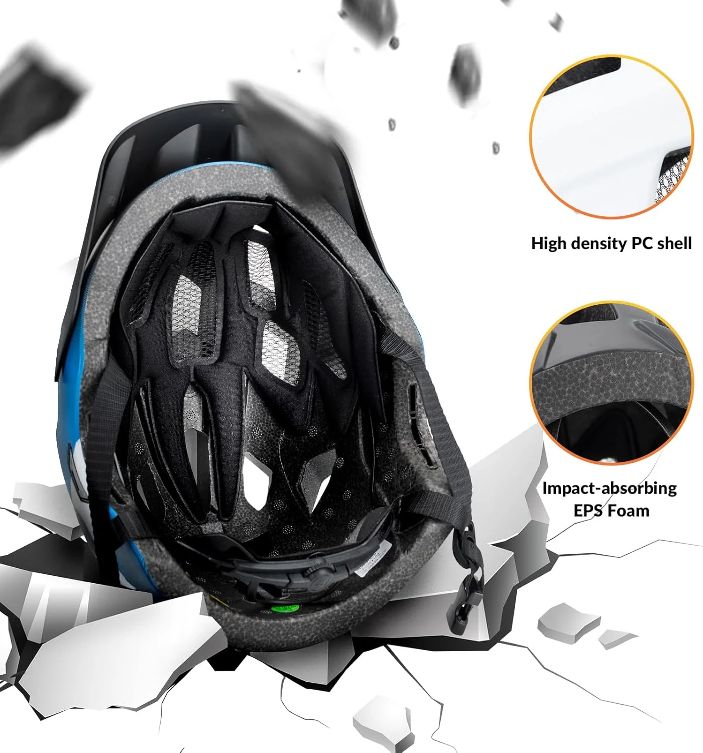 ROCKBROS Kids Full Face Bike Helmet Ages 5-14 Anti-Collision Detachable Chin - Image 5