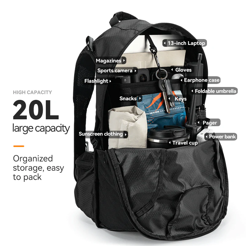 ROCKBROS Lightweight 20L Multi-functional Backpack for Travel, Hiking, and Daily Use - Image 3
