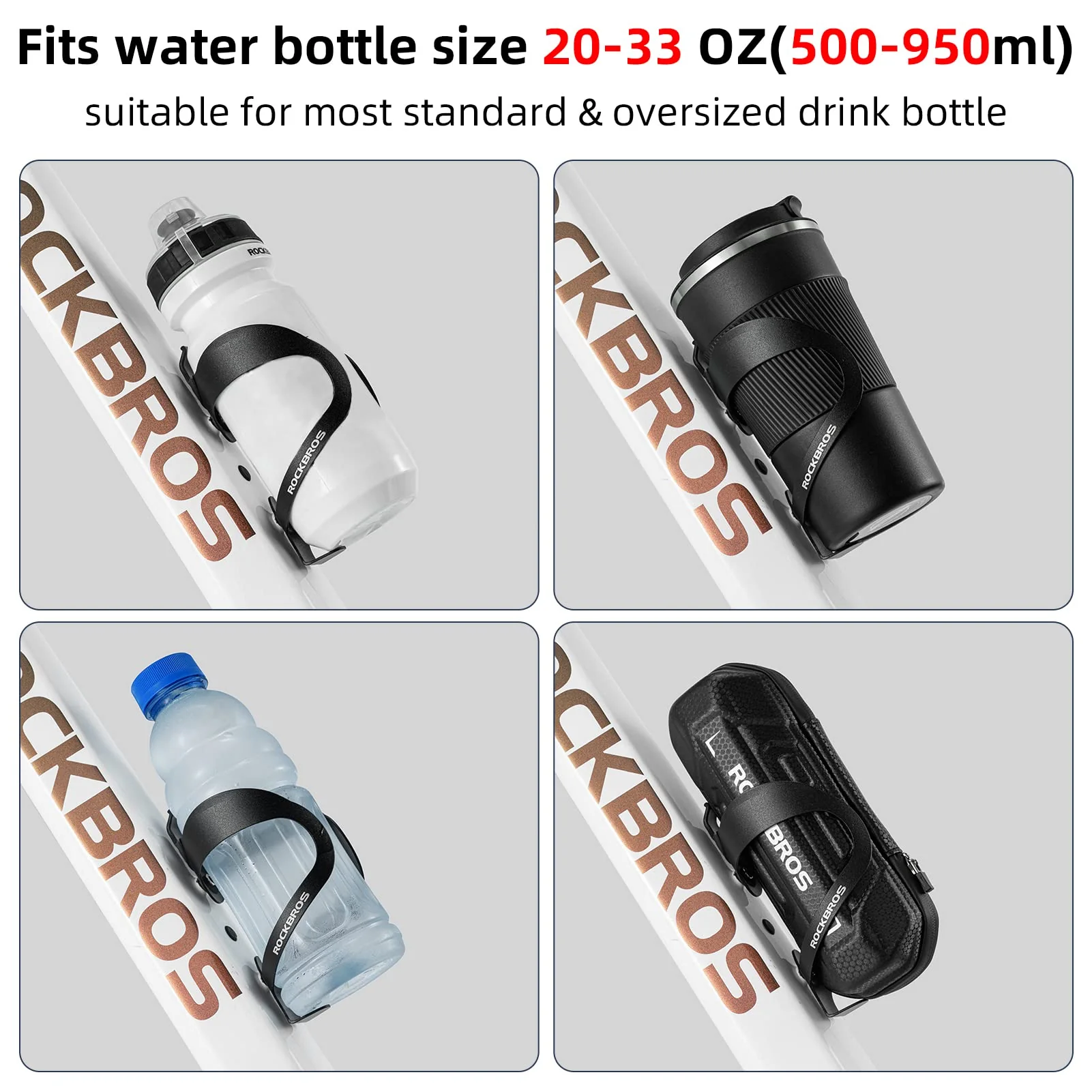 ROCKBROS Lightweight Alloy Bike Water Bottle Holder for Road Mountain Bikes - Image 17