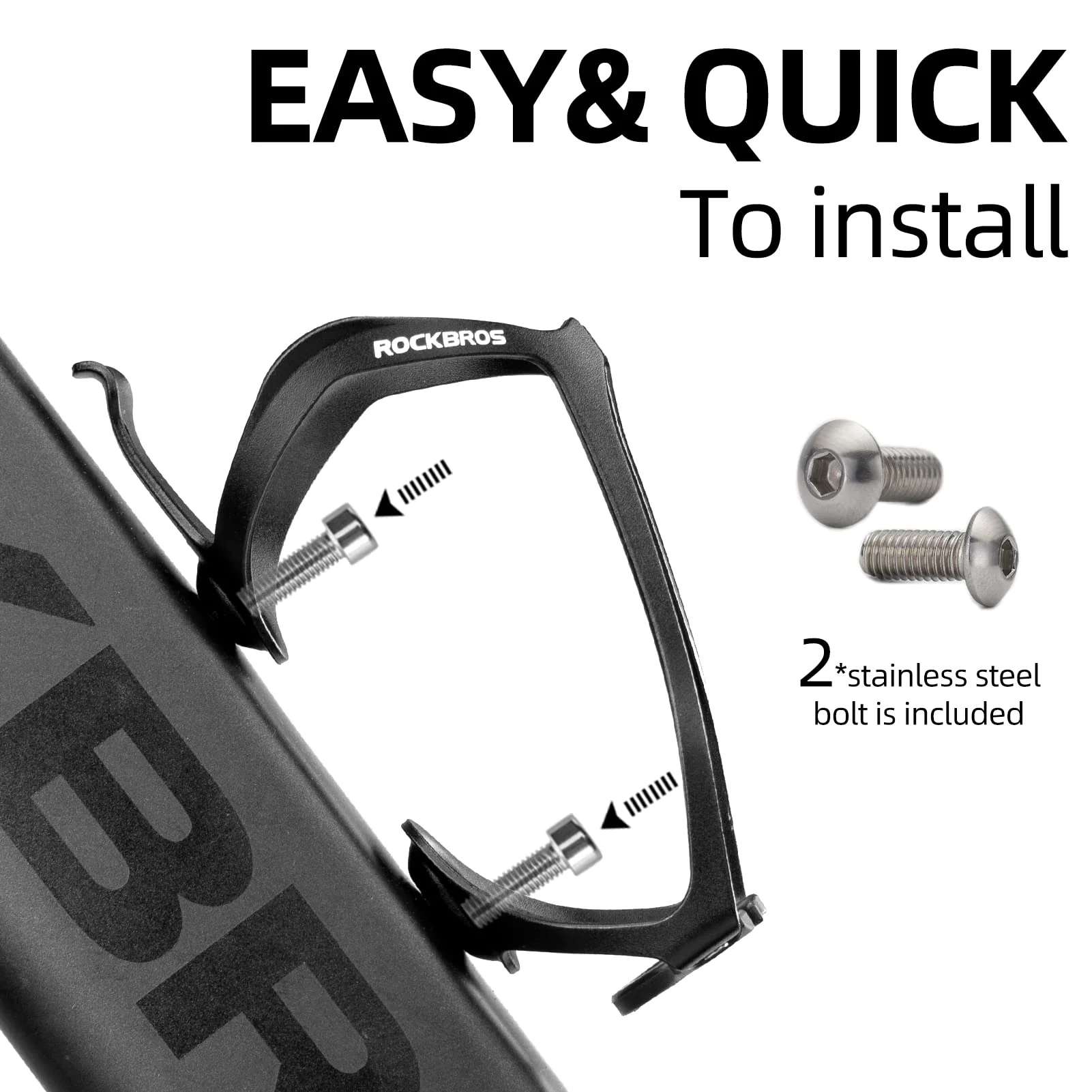 ROCKBROS Lightweight Aluminum Bike Water Bottle Cage Secure Adjustable Holder for Cycling - Image 5