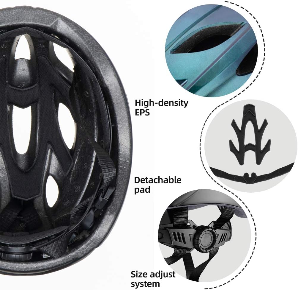 ROCKBROS Lightweight Cycling Helmet with Removable Goggles Sun Visor - Image 12