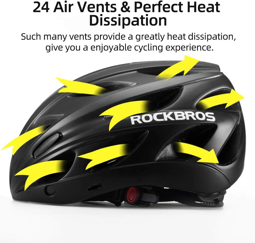 ROCKBROS Lightweight Cycling Helmet with Removable Goggles Sun Visor - Image 2