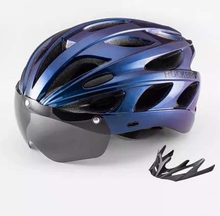 ROCKBROS Lightweight Cycling Helmet with Removable Goggles Sun Visor - Image 25