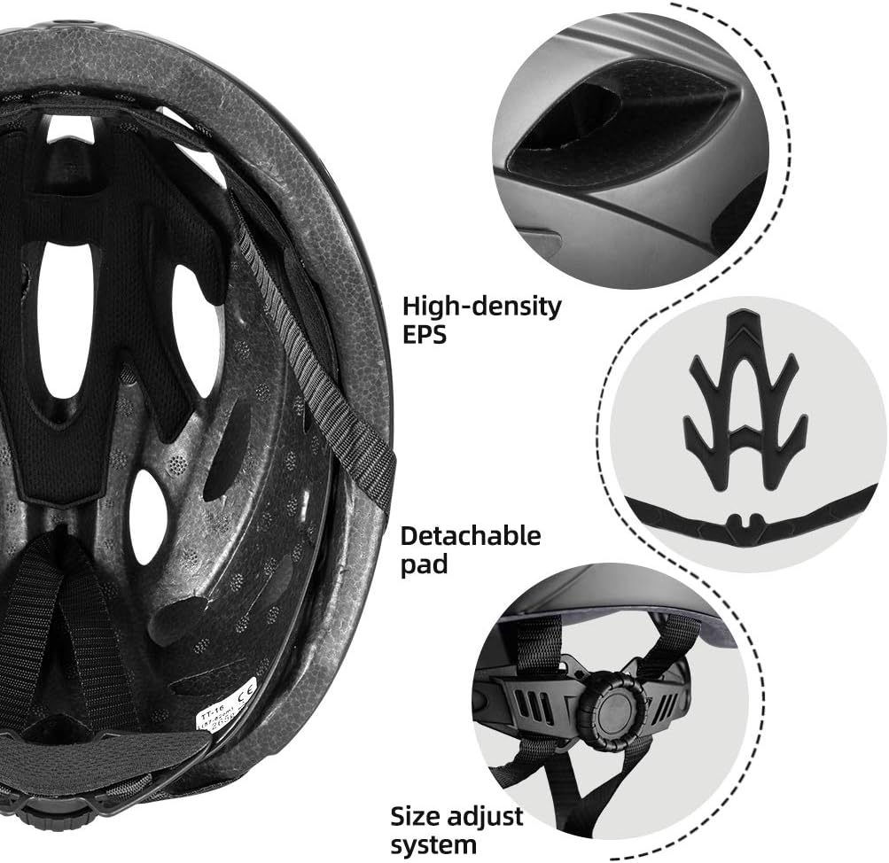 ROCKBROS Lightweight Cycling Helmet with Removable Goggles Sun Visor - Image 4