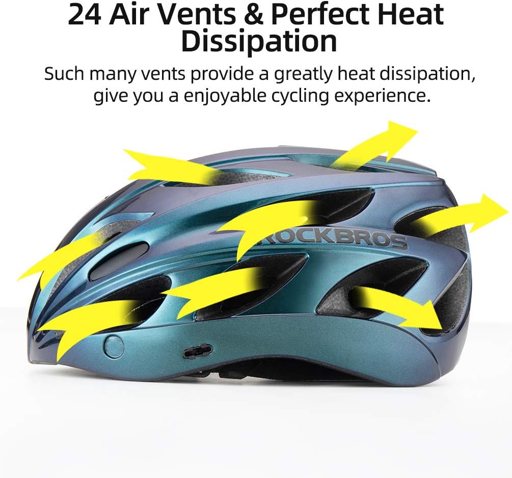 ROCKBROS Lightweight Cycling Helmet with Removable Goggles Sun Visor - Image 9