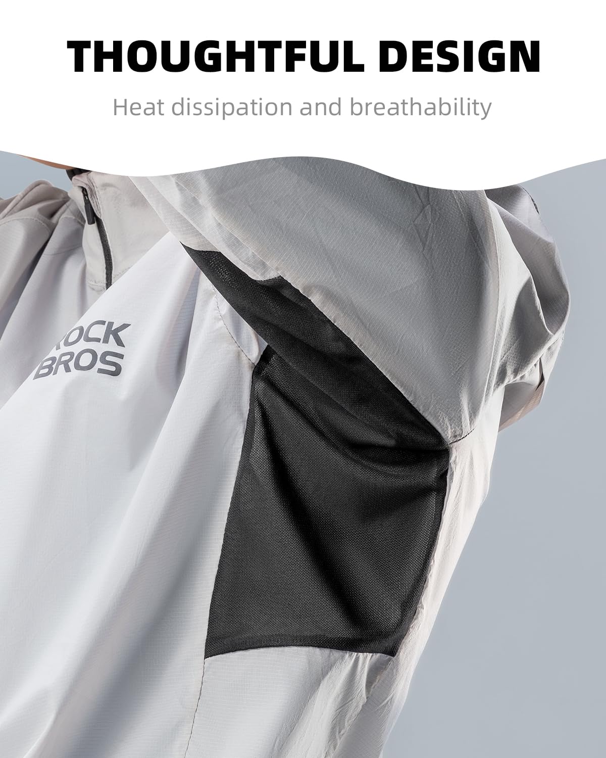 ROCKBROS Lightweight Reflective Windbreaker Running Cycling Jacket Women Men - Image 2