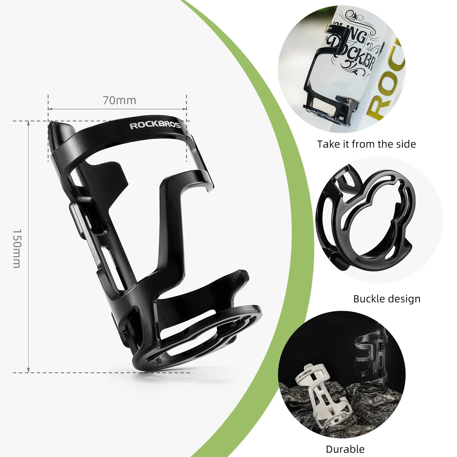 ROCKBROS Lightweight Slide Entry Bike Water Bottle Cage Adjustable Drink Holder - Image 5