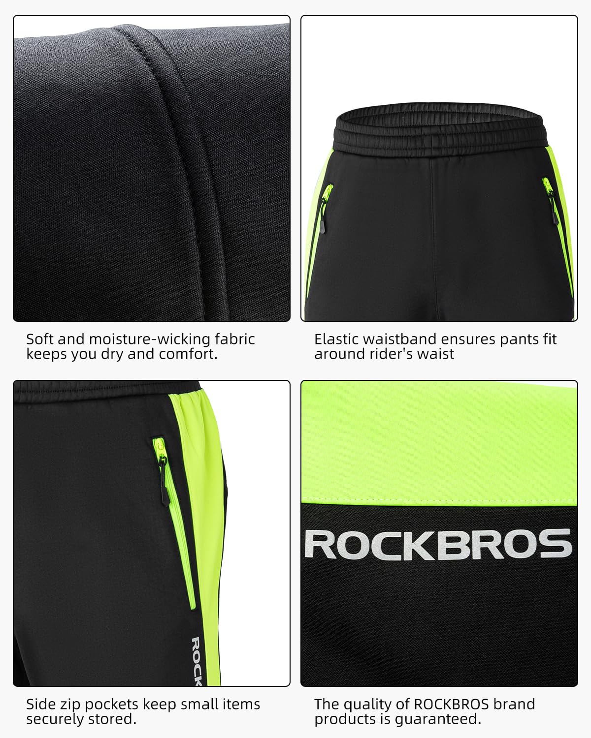 ROCKBROS Men’s Windproof Winter Cycling Pants warmth fleece-lined for outdoor hiking - Image 7