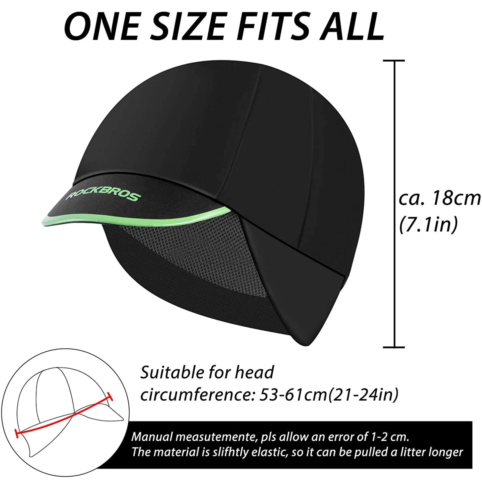 ROCKBROS Men's Cycling Cap Breathable Sun Proof Helmet Liner Hat - Image 5