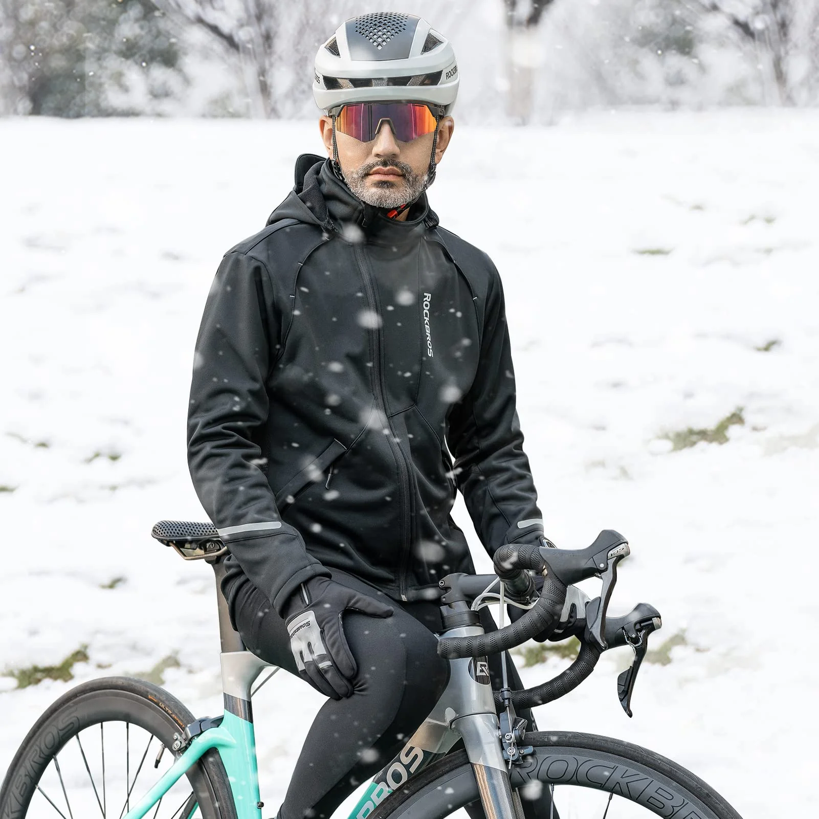ROCKBROS Men's Winter Cycling Jacket for 5–32°F Thermal Windproof for Biking, Running, Hiking - Image 14