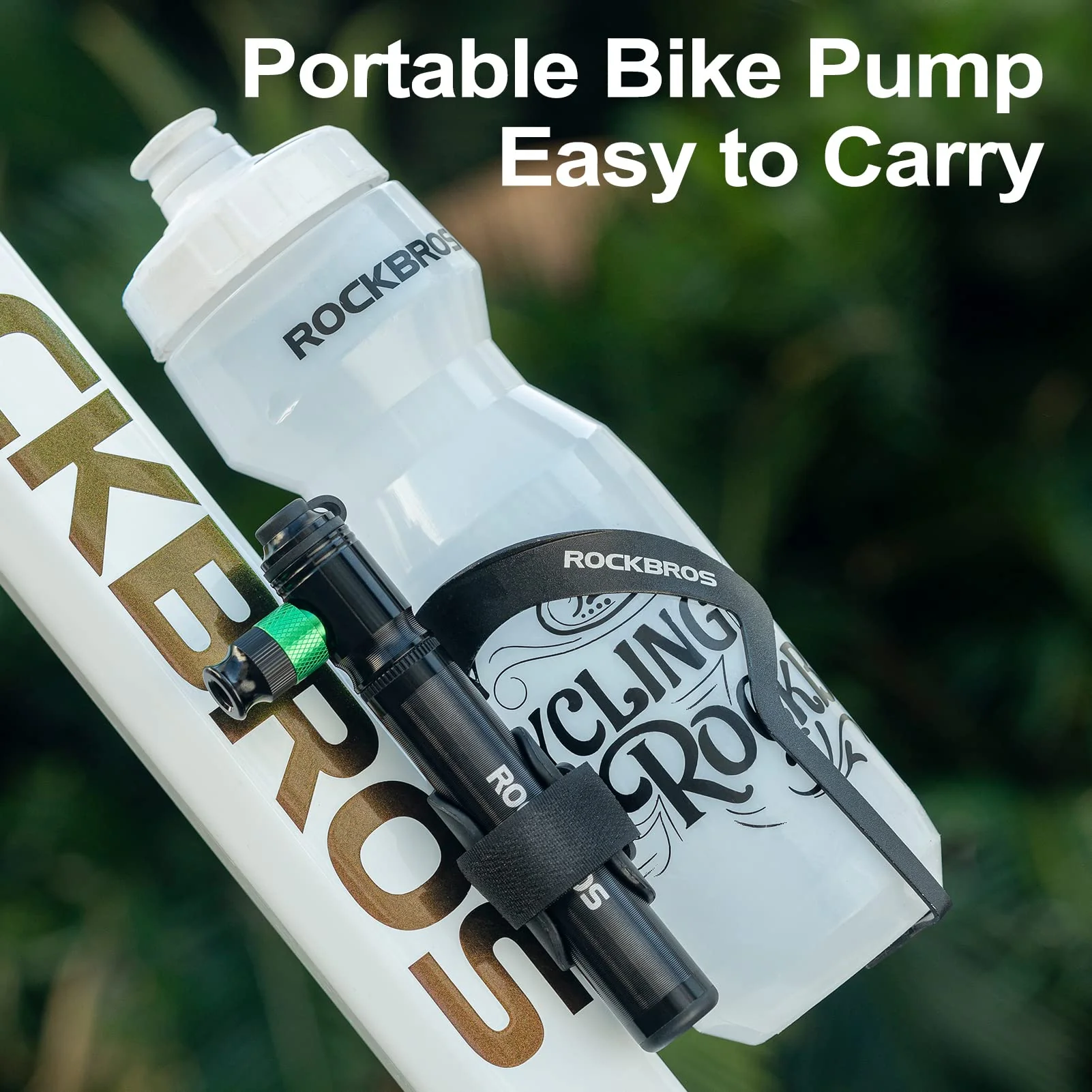 ROCKBROS Mini Hand Bike Tire Pump Dual Mode CO2 or Manual 110PSI - Image 5