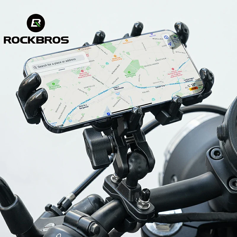 ROCKBROS Motorcycle ATV Adjustable Phone Holder with Vibration Dampener for 4.7-7.1" Phones - Image 8