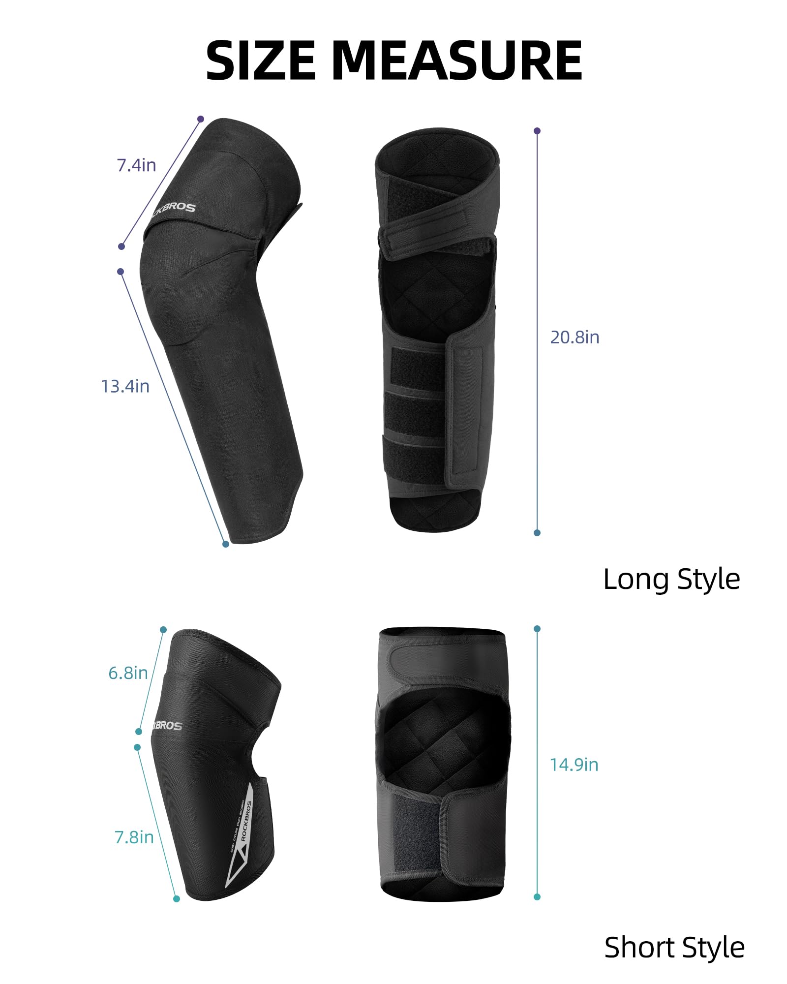 ROCKBROS Motorcycle Knee Pad Winter Leg Warmer with EVA Protector, Windproof for Skiing - Image 7