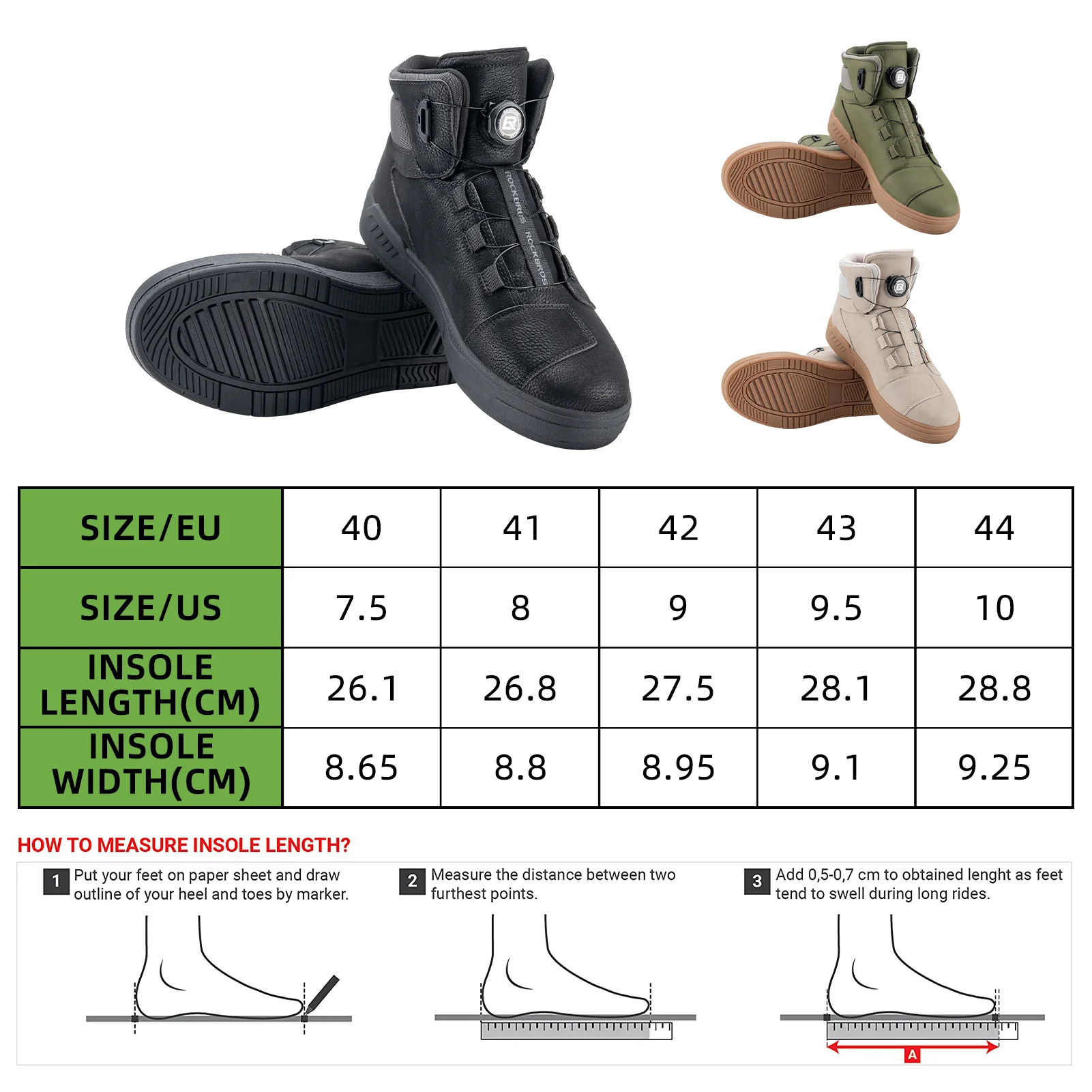 ROCKBROS Motorcycle Shoes, Anti-Slip, Breathable Leather Riding Boots for Men - Image 12