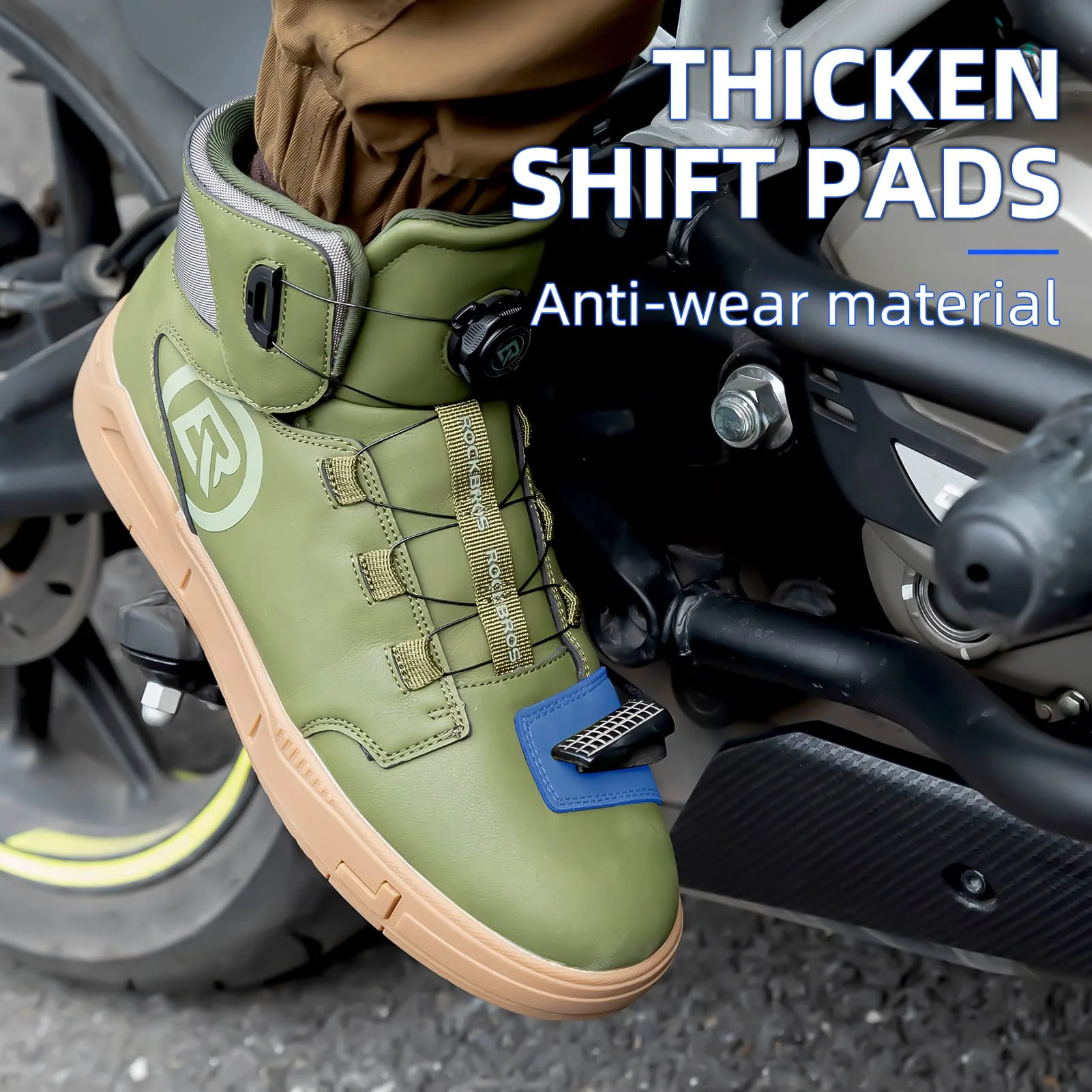 ROCKBROS Motorcycle Shoes, Anti-Slip, Breathable Leather Riding Boots for Men - Image 8